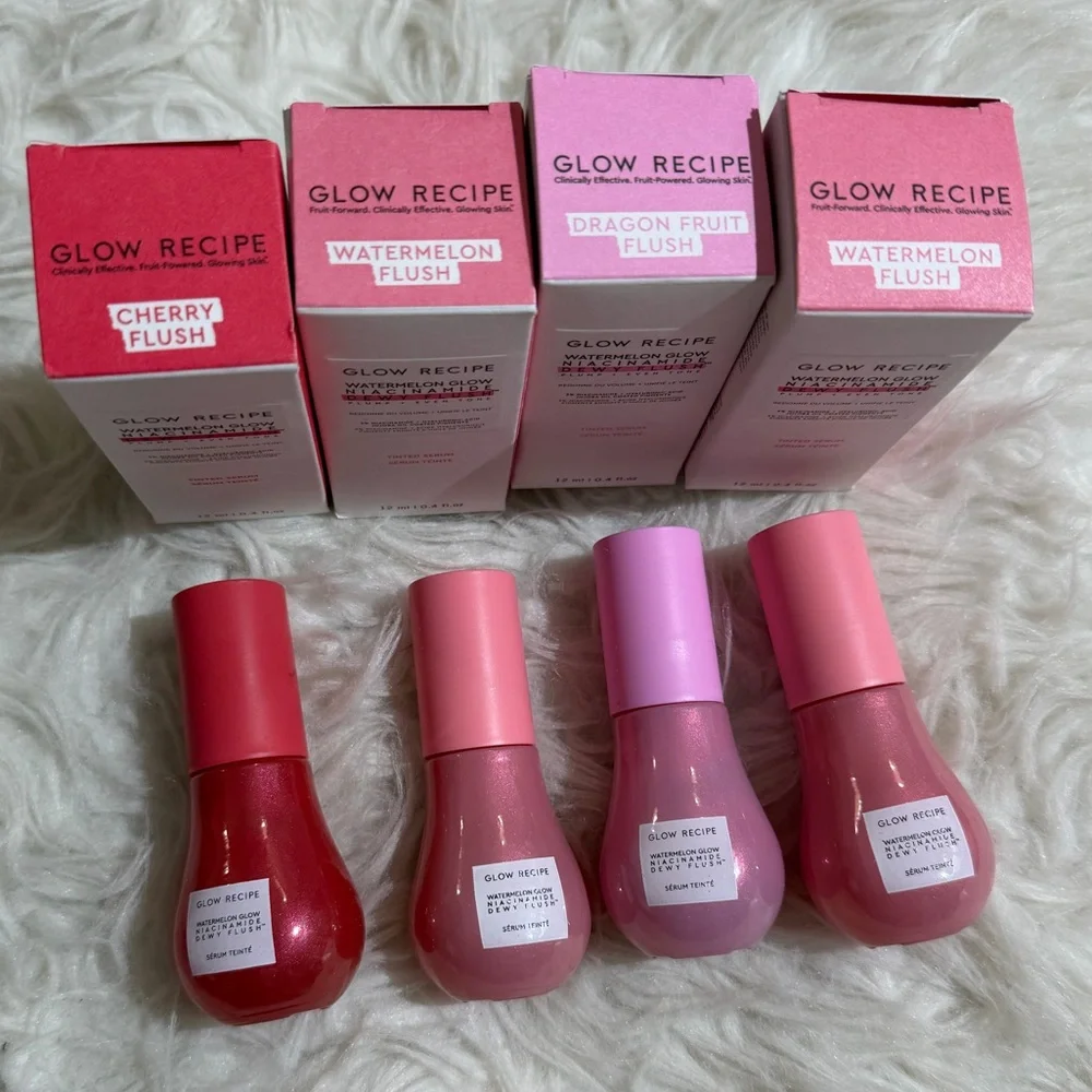 NEW Glow Recipe Dewy Flush Blush Set Cherry, Watermelon, Dragon Fruit
